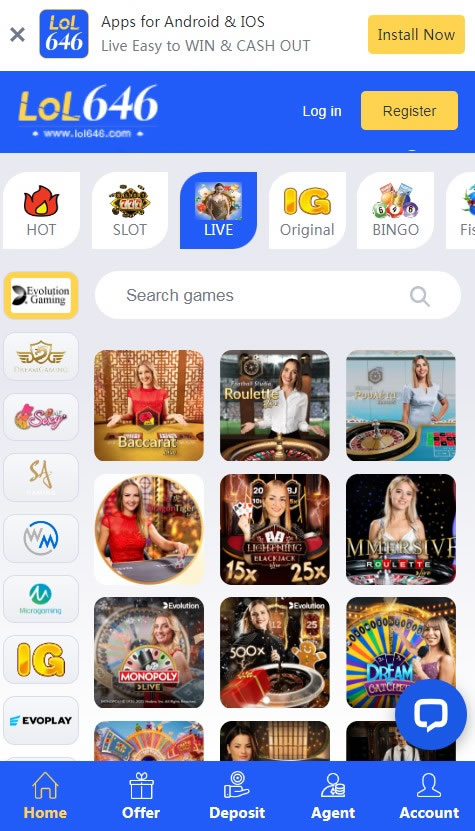 Lol646 offers a wide range of casino games